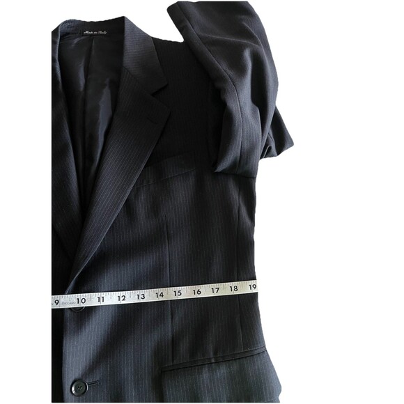 PAL ZALERI Men 38-40R Blazer Designer Wool Pinstripe Suit Jacket Made In Italy - Picture 13 of 16